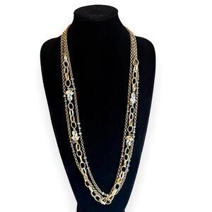 Chic City Convertible 3-n-1 Layered Gold Chain & Crystal Necklace | NWOT